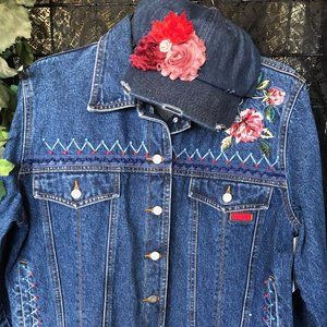 TOGETHER - washed denim with beads and embroidery size XL